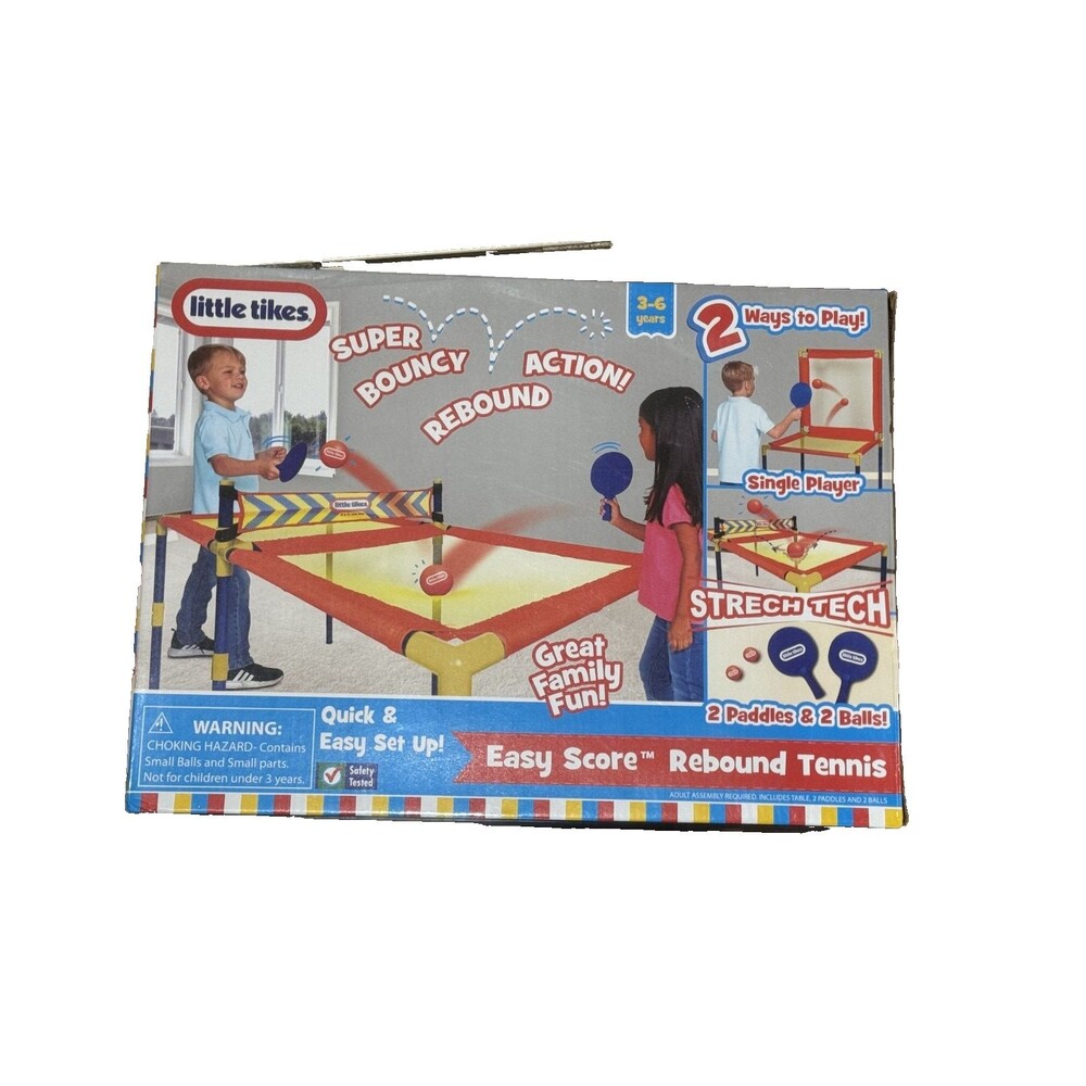 Little Tikes EasyScore Rebound Tennis Stretch Tech 2 Paddles 2 Balls Kids Set